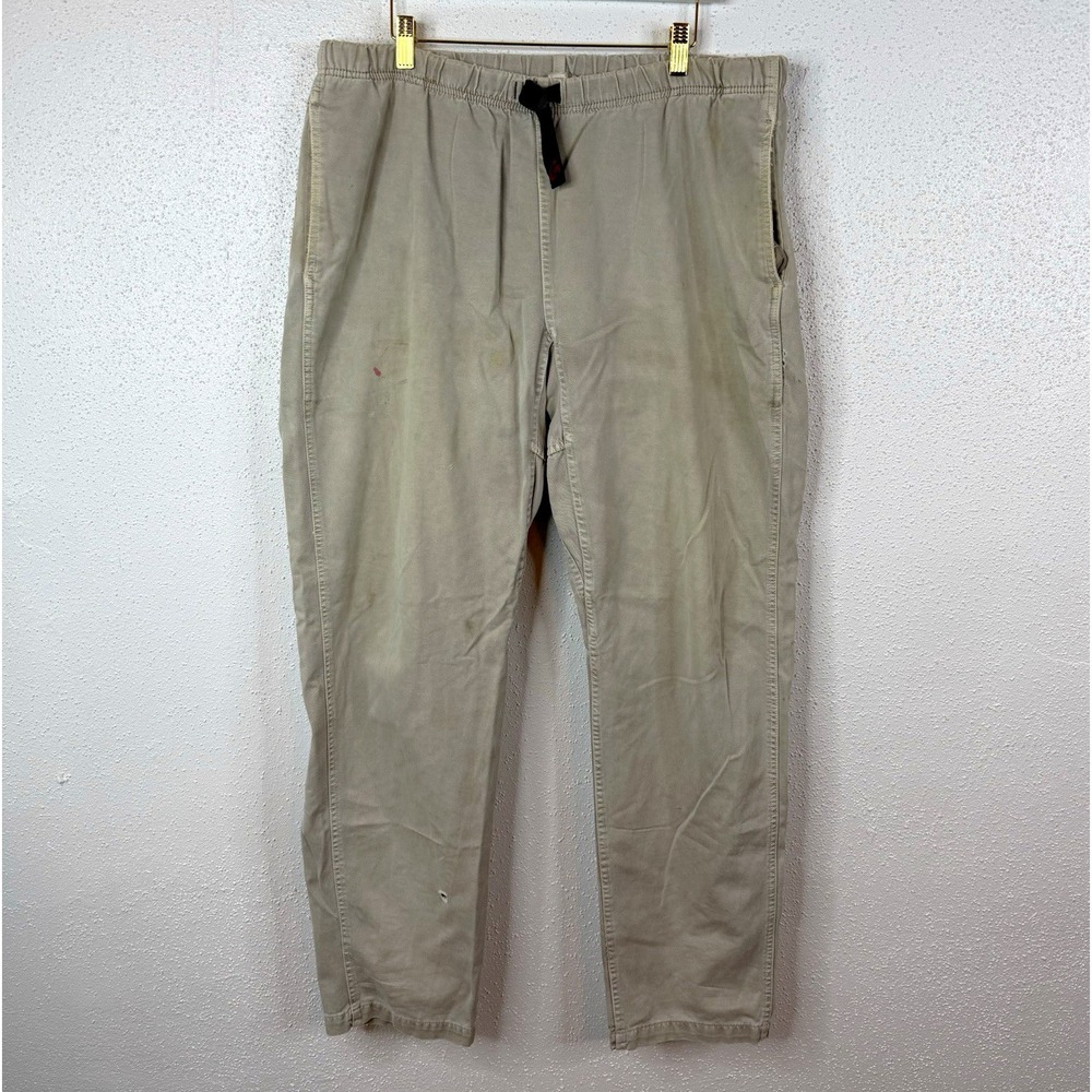Gramicci Men's Beige Cotton Twill Pants Sz S 30" Elastic Drawstring Pockets